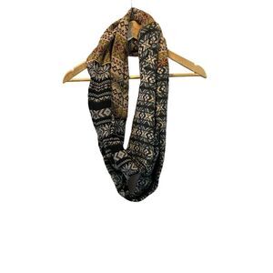 Patterned Knit Long Casual Infinity Scarf